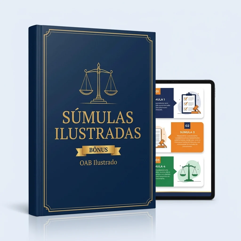 Mockup do bônus Súmulas ilustradas mais cobradas