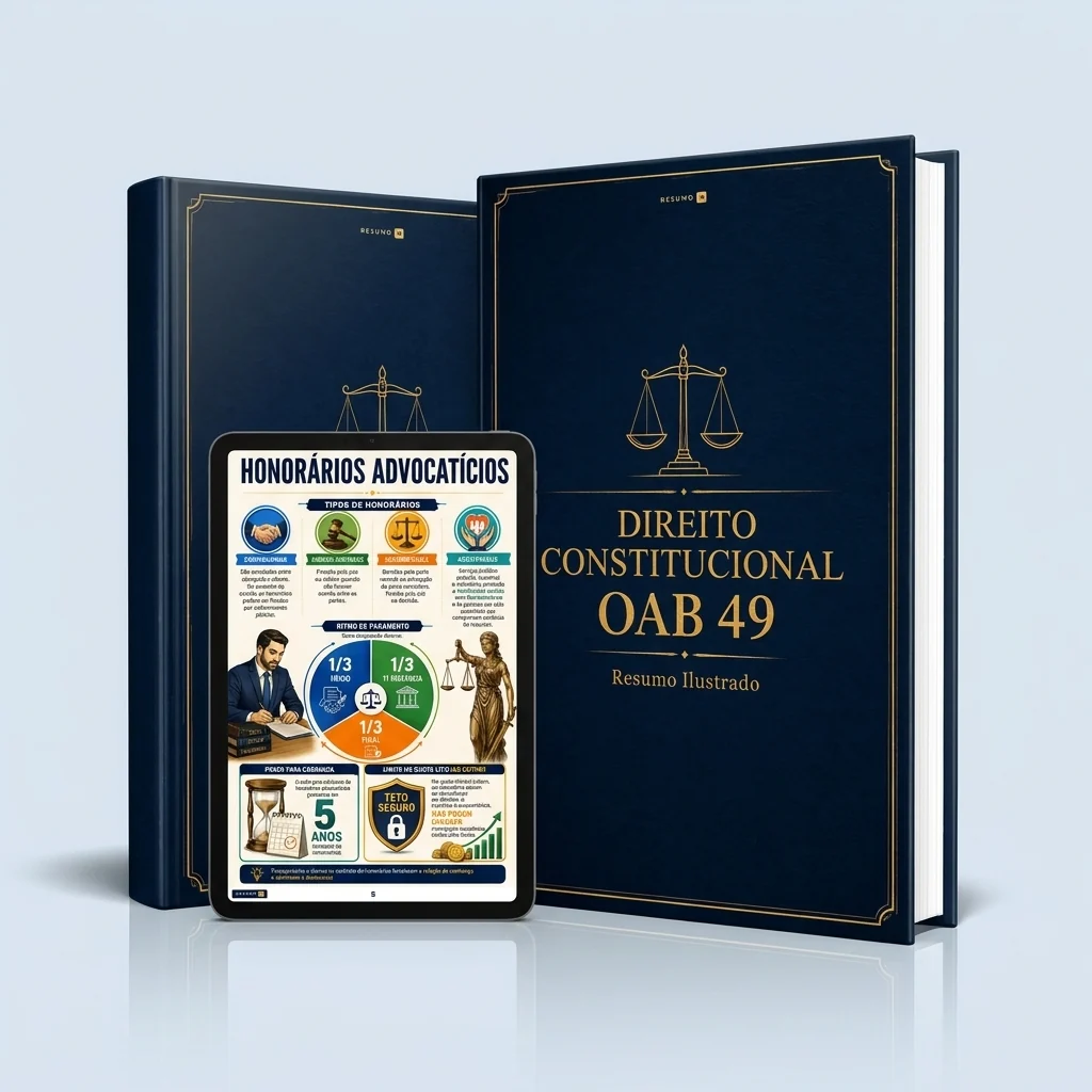 Mockup do resumo ilustrado de Direito Constitucional